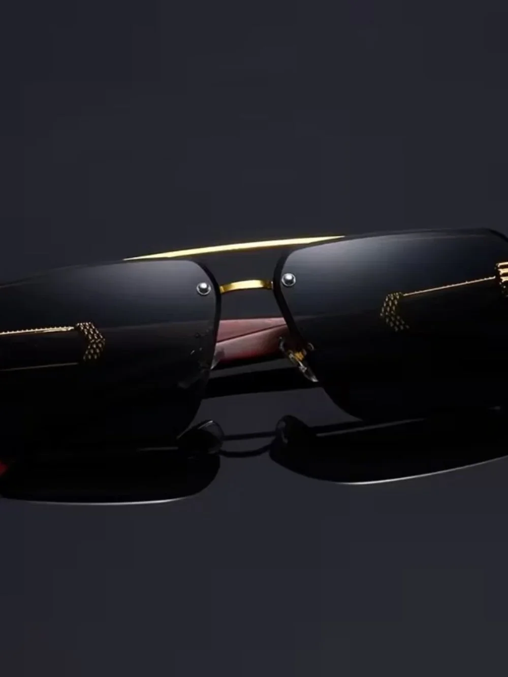Double Bridge Rimless Sunglasses